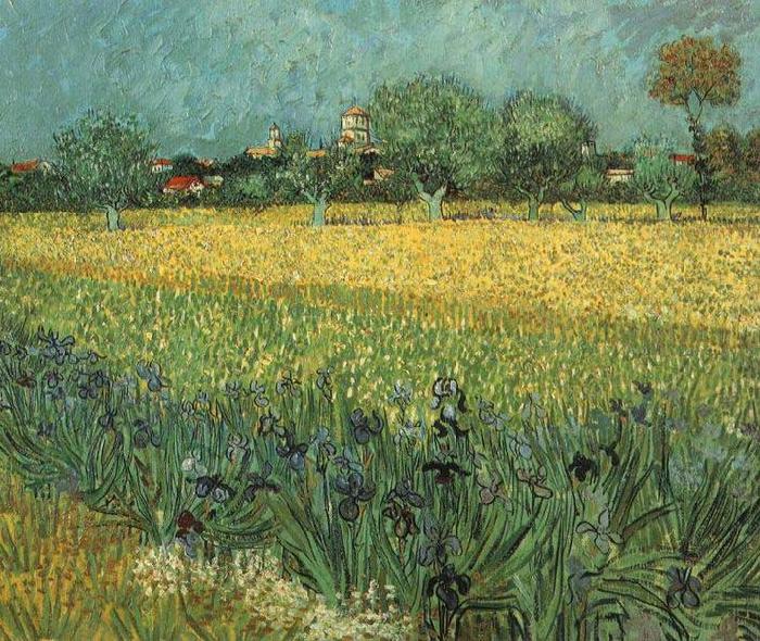 View of Arles with Irises, Vincent Van Gogh